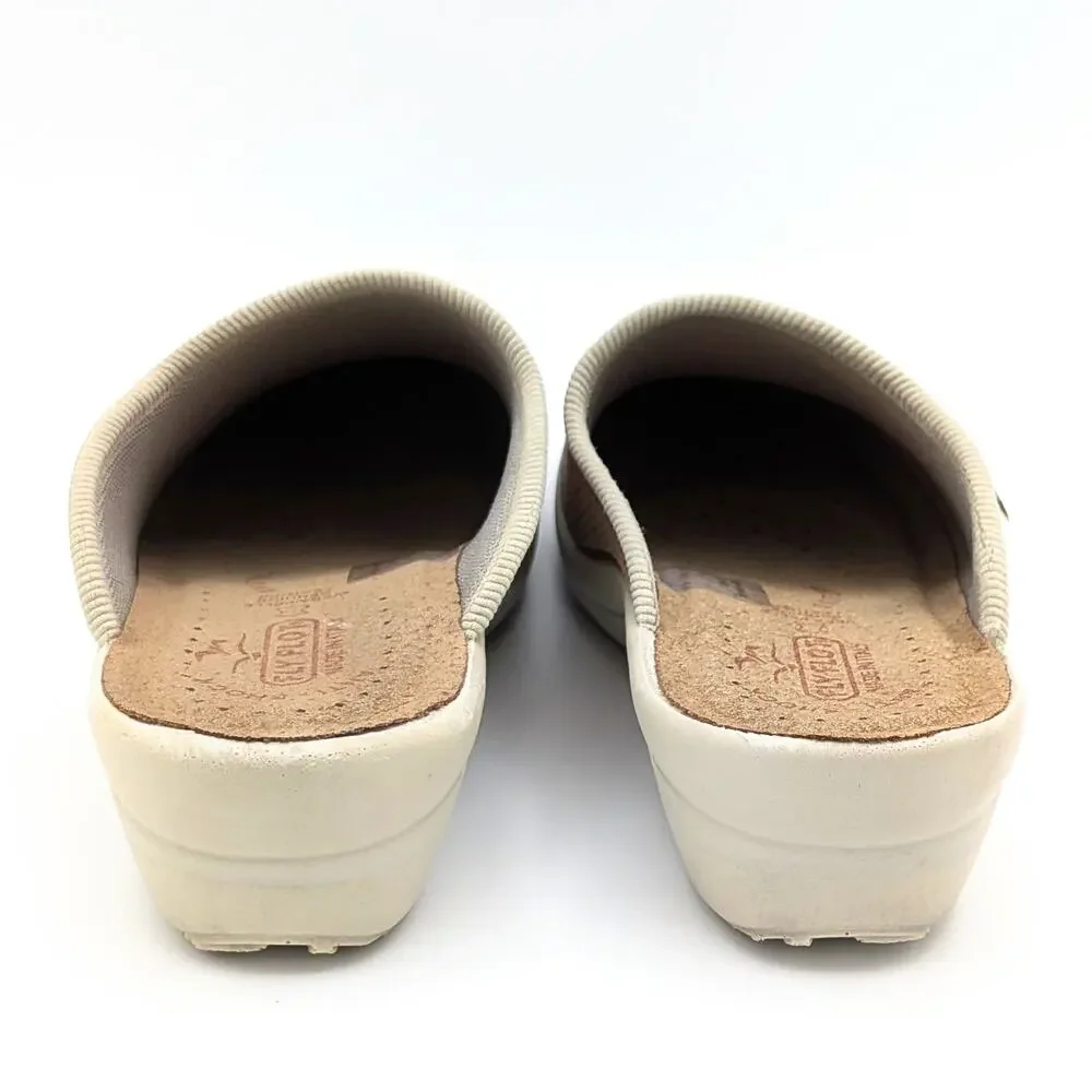 Fly Flot Anoia Mesh Comfort Clogs Mules Slippers Womens 9 EU 40 Beige T4368 FE - Picture 4 of 9